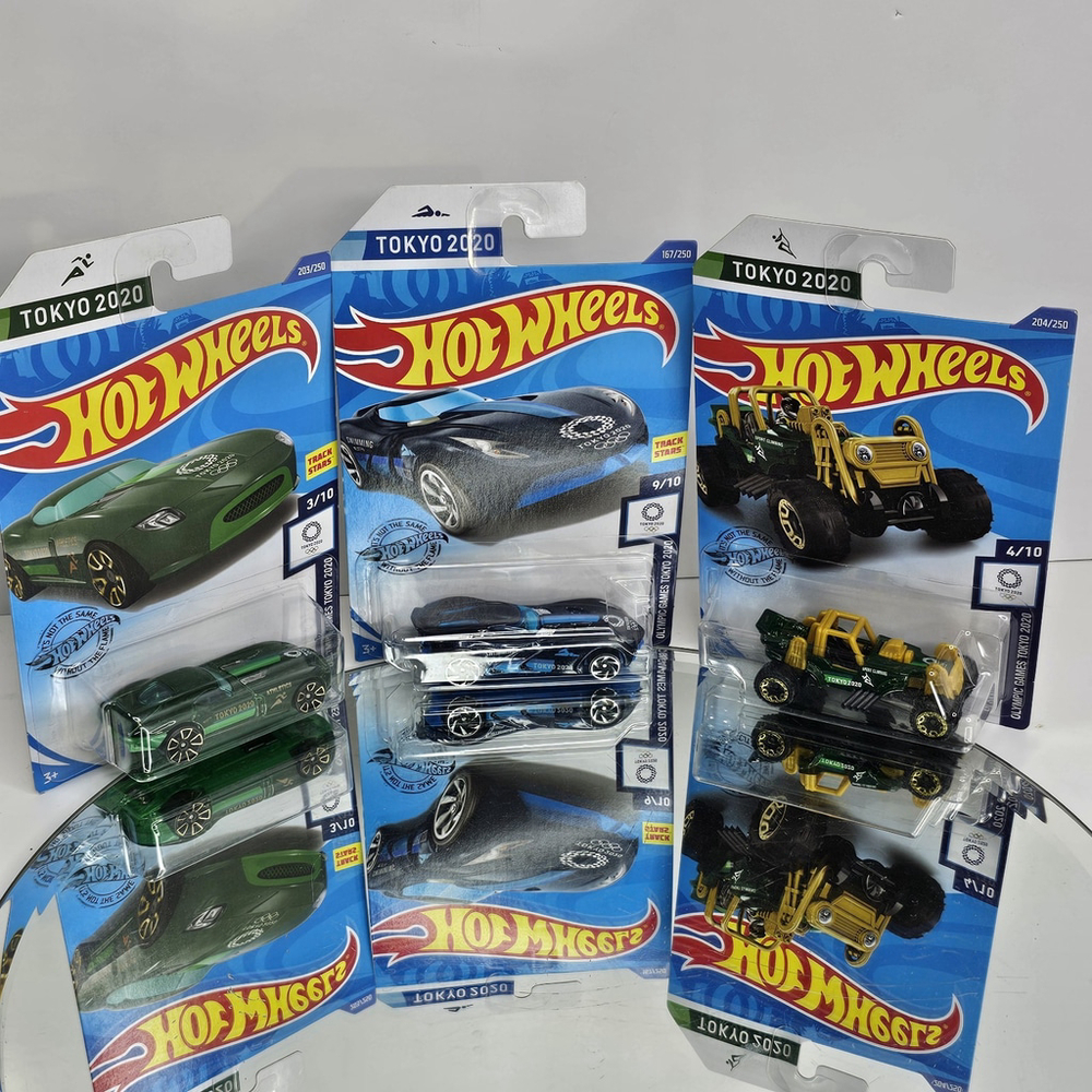 Hot Wheels Tokyo 2020 Set Of 3 Fast Felion, Mountain Mauler, Velocita Olympic